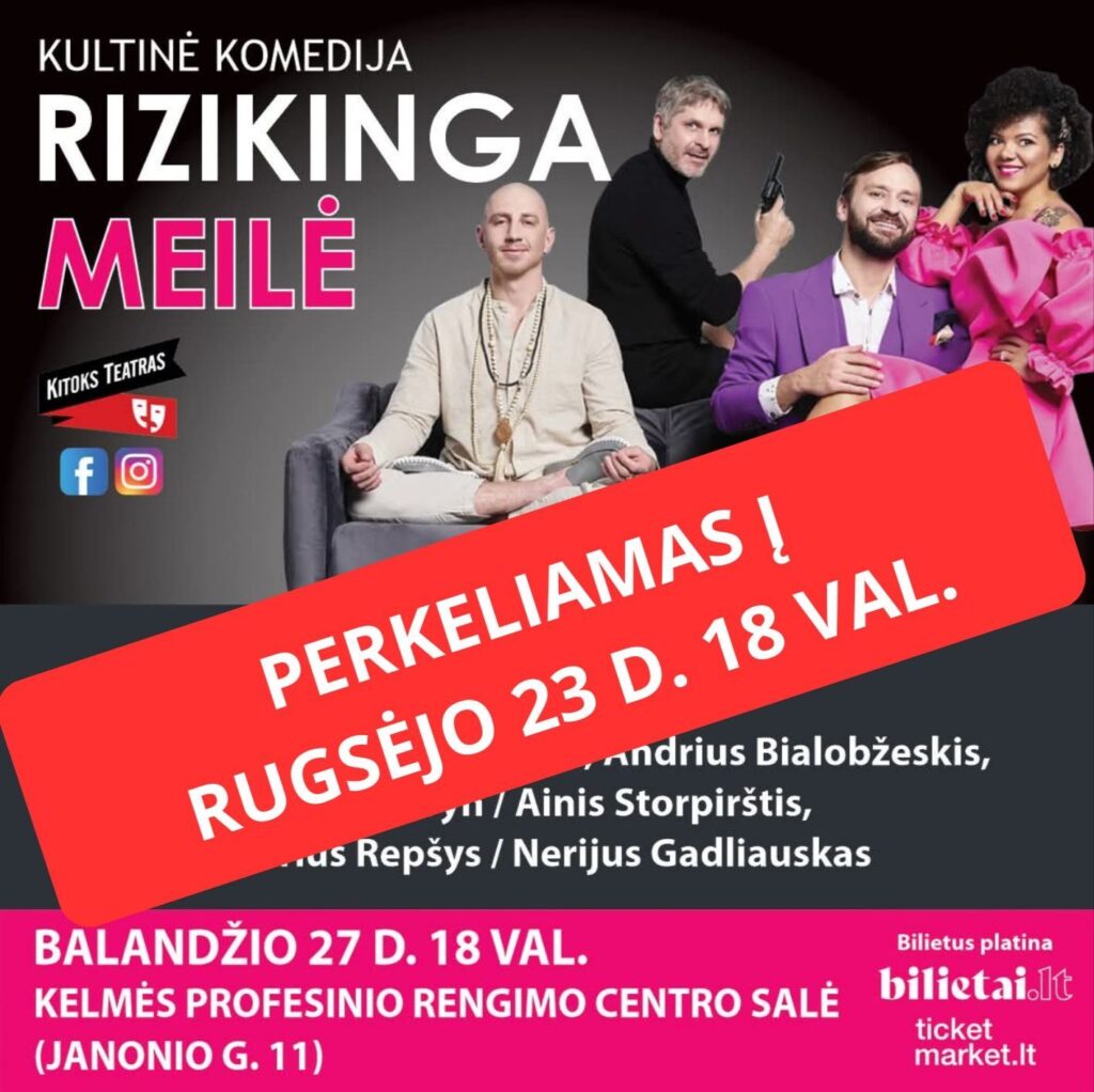 Spektaklis – kultinė komedija „Rizikinga meilė“