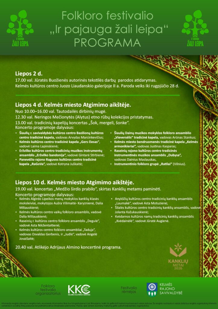 Folkloro festivalis IR PAJAUGA ŽALI LEIPA