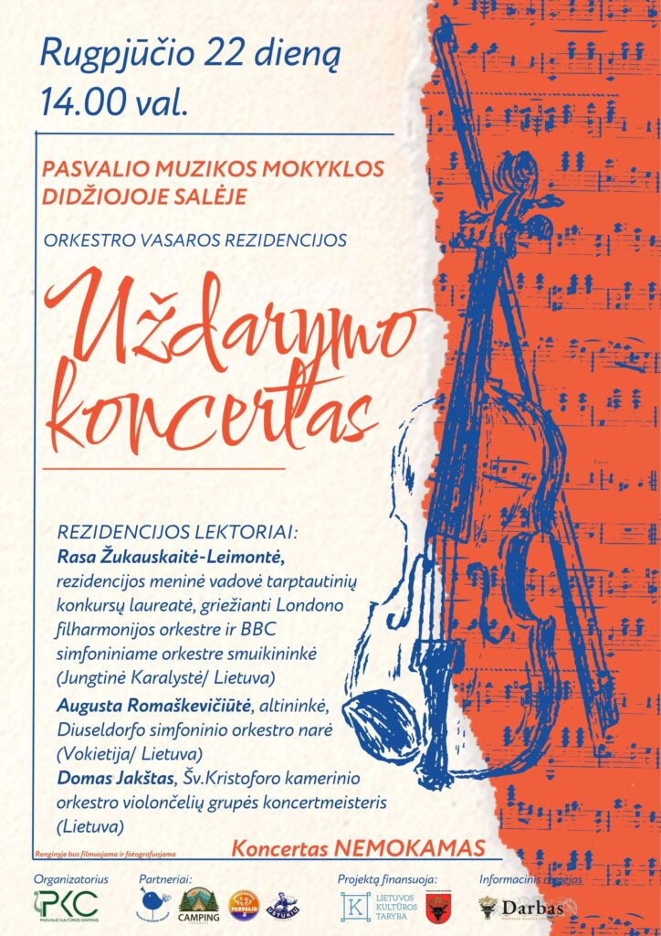 Orkestro vasaros rezidencijos UŽDARYMO KONCERTAS