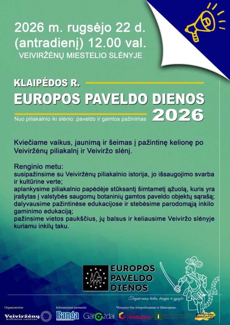 Europos paveldo dienos. Nuo piliakalnio iki slėnio: paveldo ir gamtos pažinimas