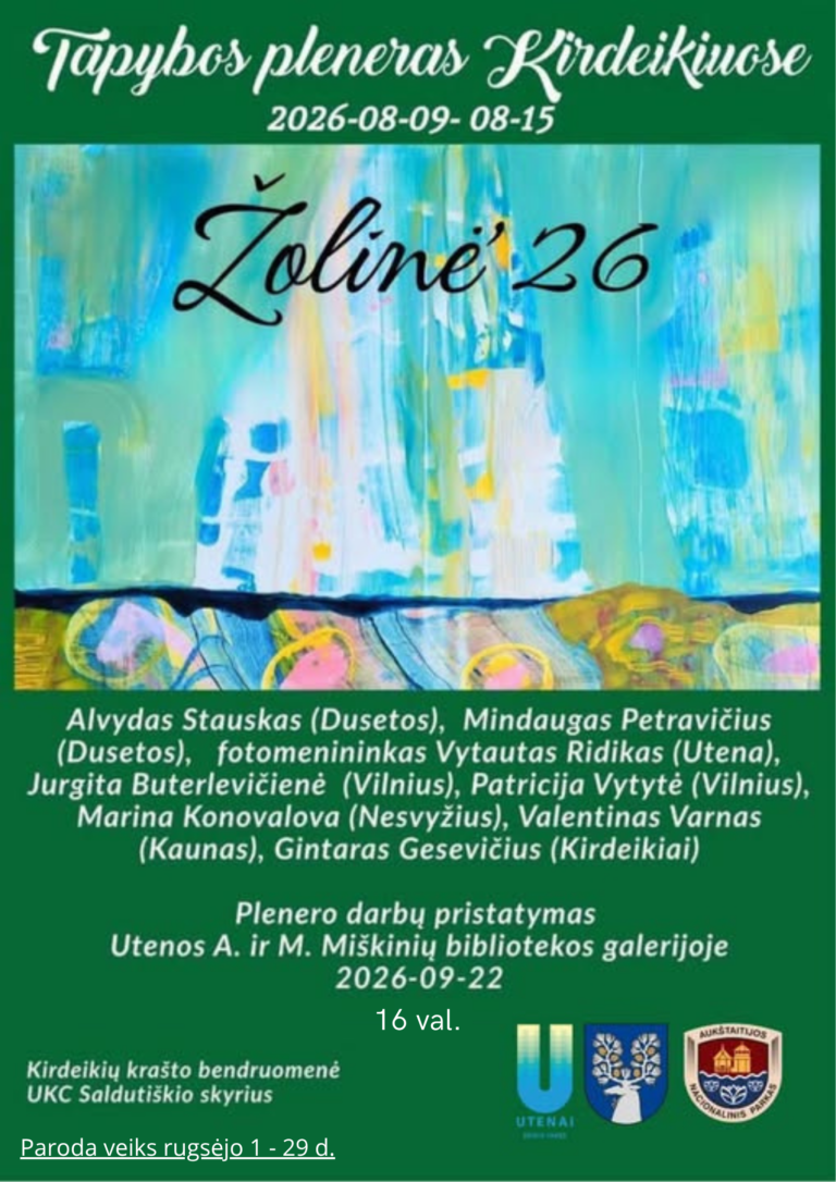 Tapybos plenero Kirdeikiuose „Žolinė‘26“ darbų paroda