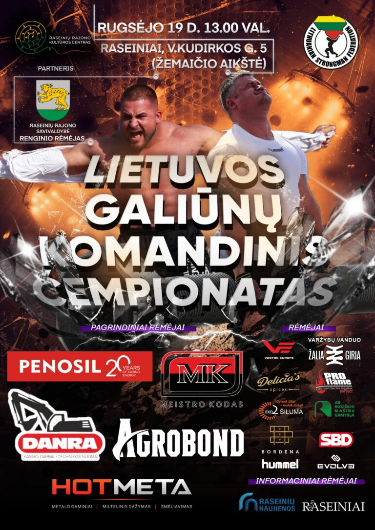 Lietuvos galiūnų komandinis čempionatas | Raseiniai 2026