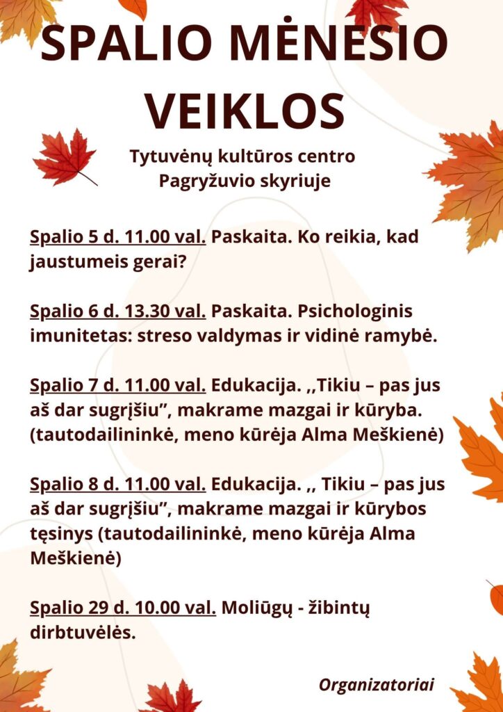 Spalio mėnuo Pagryžuvyje