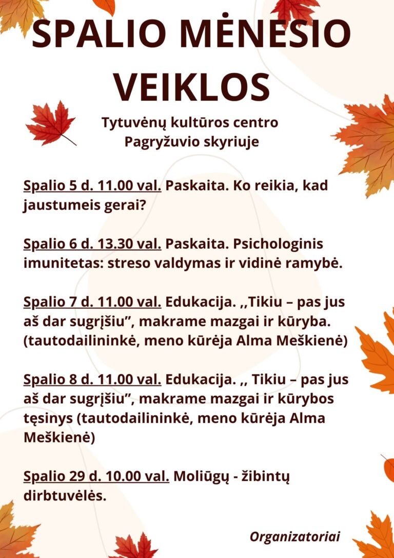 Spalio mėnuo Pagryžuvyje