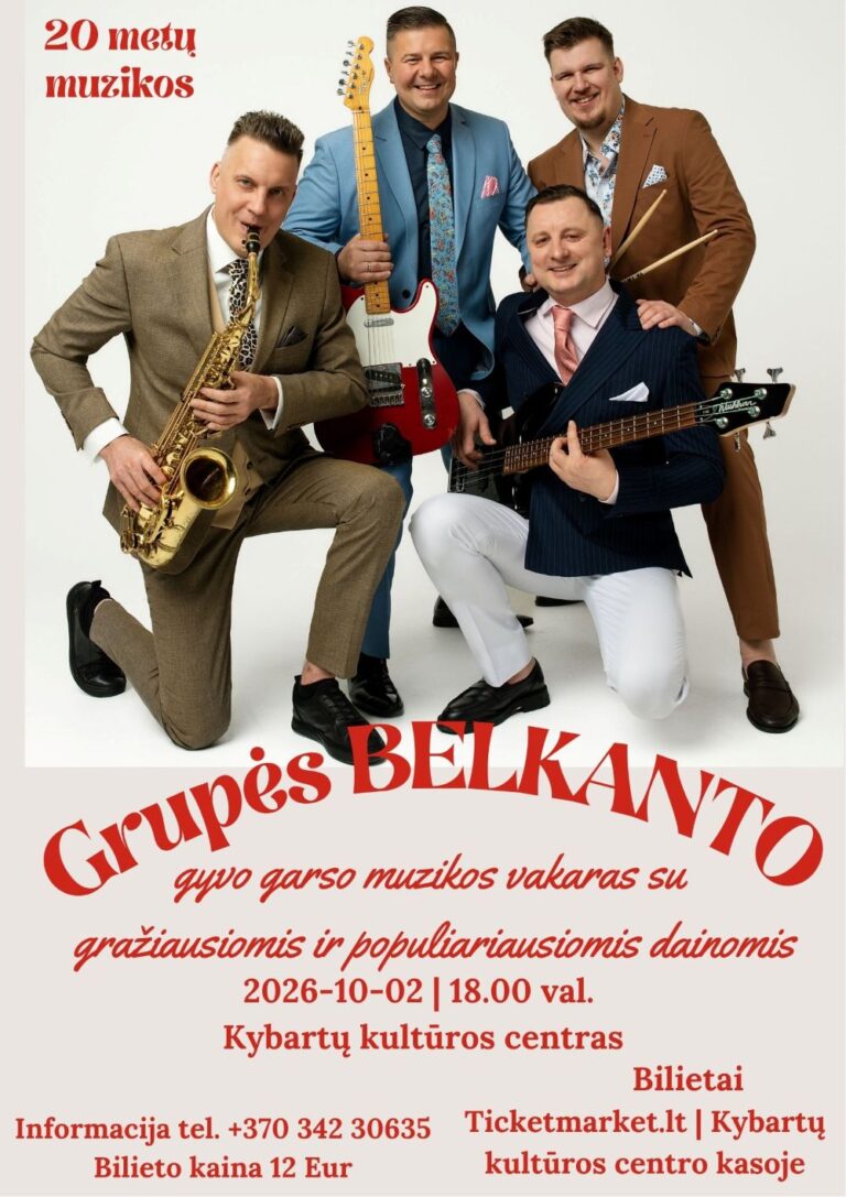 Grupės Belkanto gyvo garso muzikinis vakaras