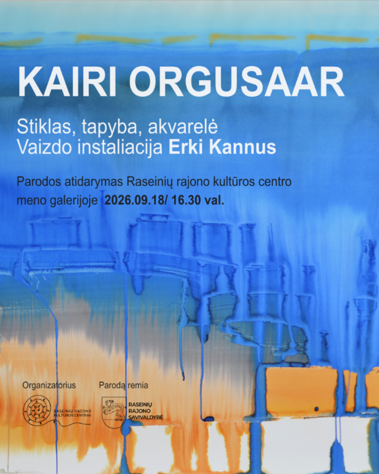 Kairi Orgusaar kūryba: stiklo, tapybos, akvarelės paroda