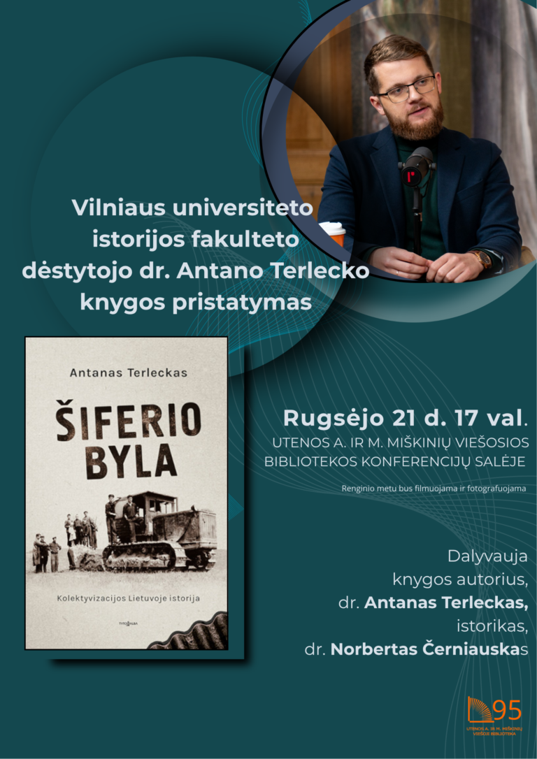 Antano Terlecko knygos „Šiferio byla. Kolektyvizacijos Lietuvoje istorija“ pristatymas