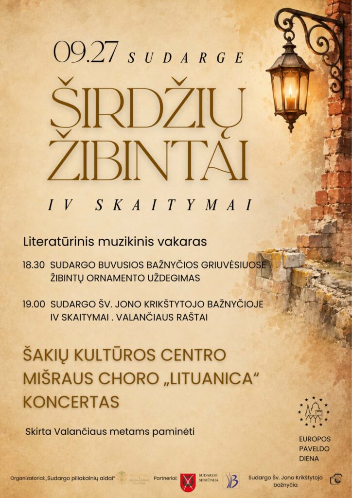 VI SKAITYMAI SUDARGE „ŠIRDŽIŲ ŽIBINTAI”
