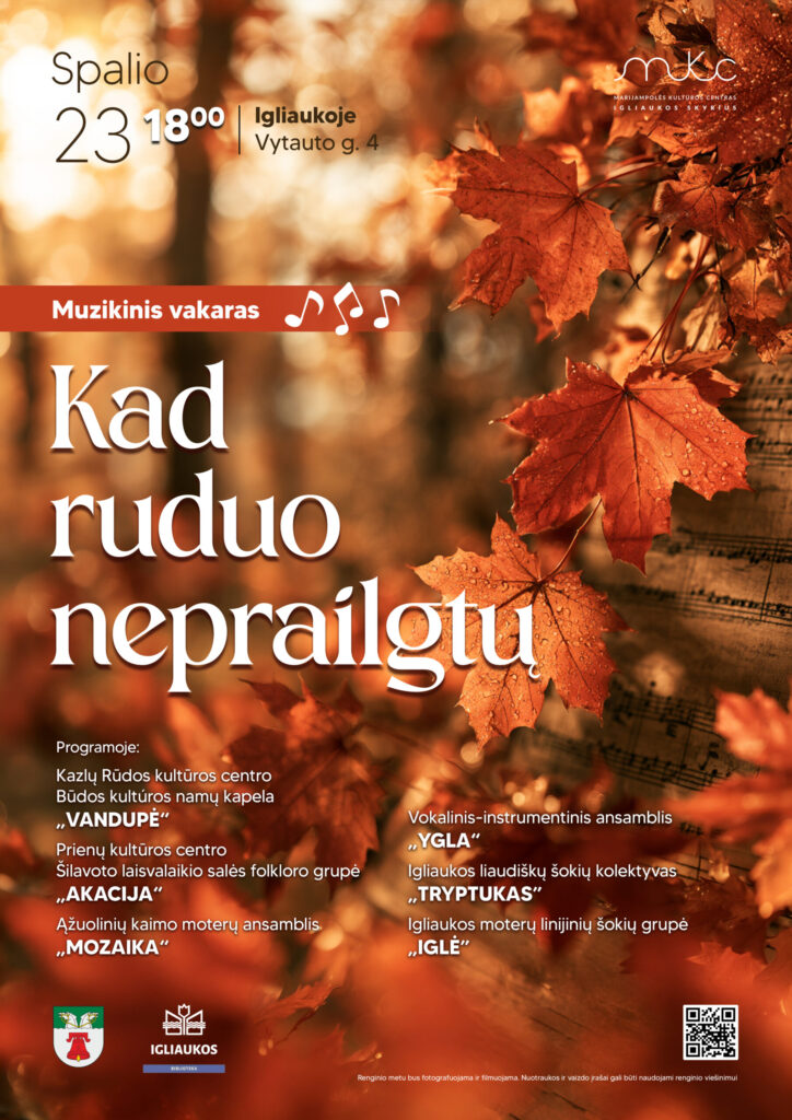 MUZIKINIS VAKARAS „KAD RUDUO NEPRAILGTŲ“ | IGLIAUKA