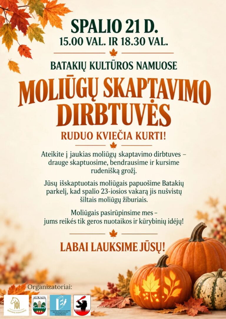 Moliūgų skaptavimo dirbtuvės