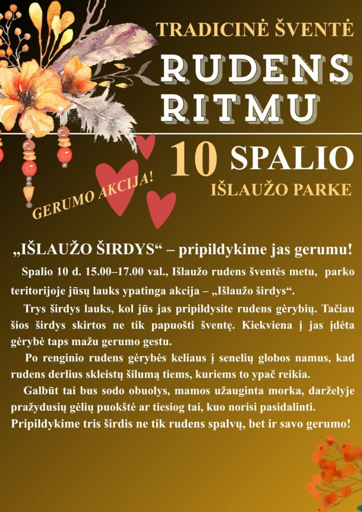 Akcija IŠLAUŽO ŠIRDYS, skirta Tarptautinei pagyvenusių žmonių dienai