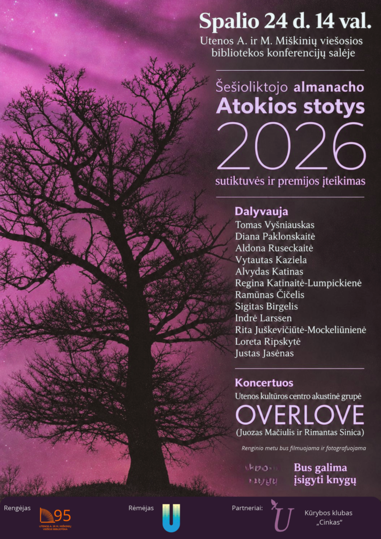 Šešioliktojo almanacho „Atokios stotys 2026“ sutiktuvės ir premijos įteikimas