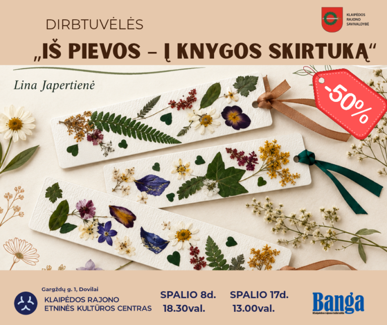 Dirbtuvėlės |  Knygos skirtuko gamyba „Pievos smalsuoliai. Iš pievos – į knygos skirtuką“