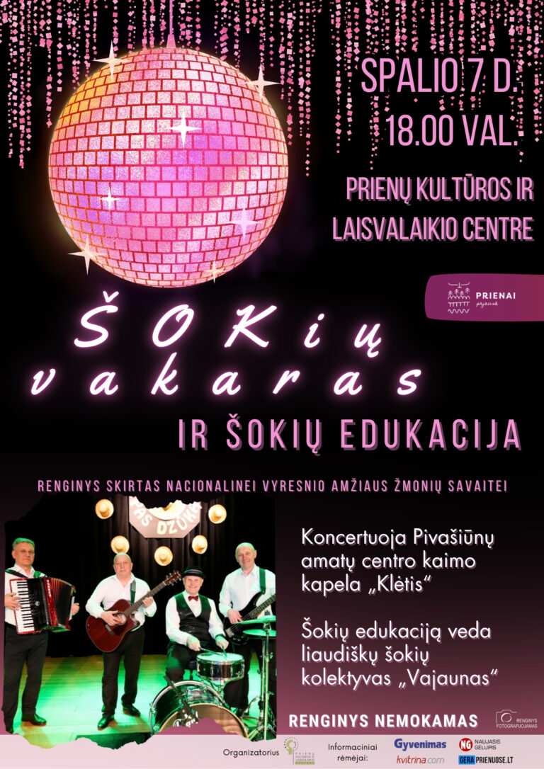 ŠOKIŲ VAKARAS SUAUGUSIEMS IR ŠOKŲ EDUKACIJA