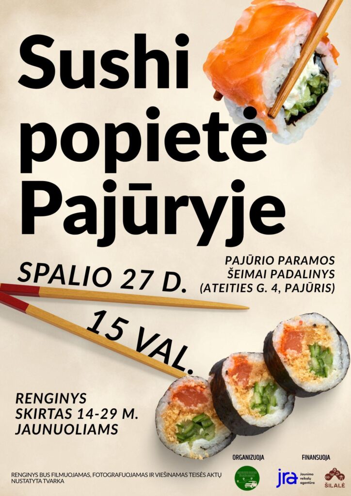 Sushi popietė Pajūryje jaunimui