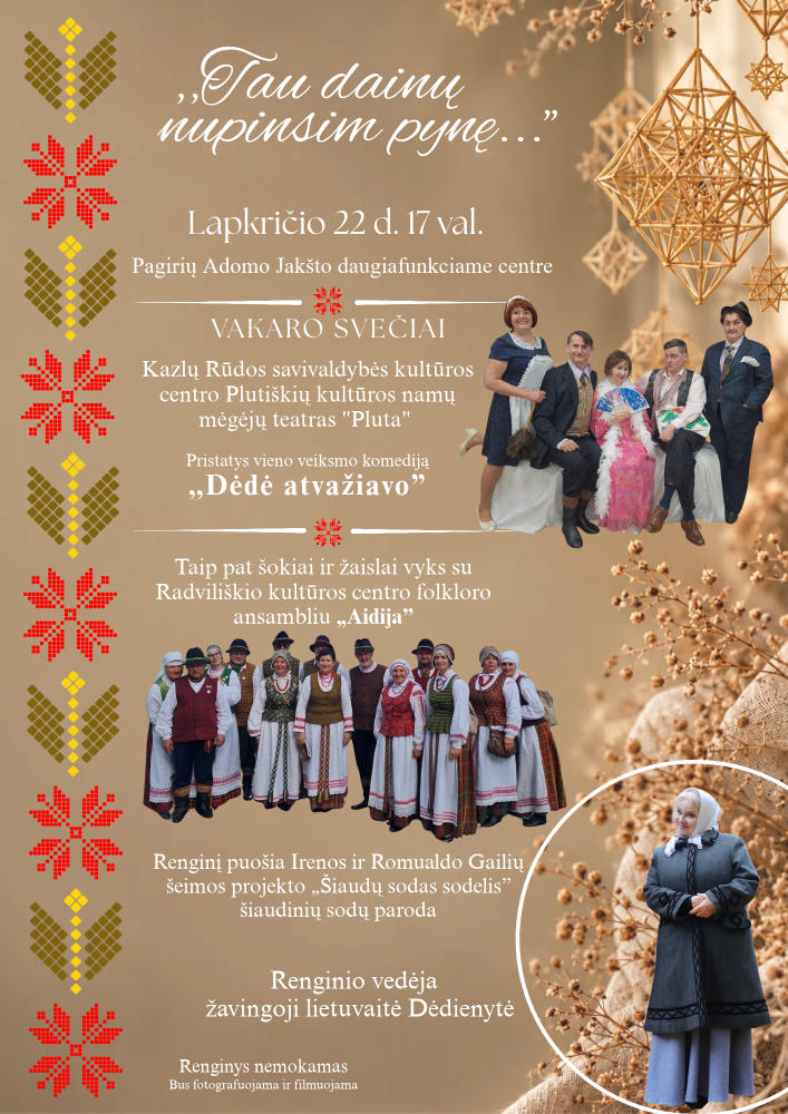 Tradicinis muzikos vakaras „Tau dainų nupinsim pynę“