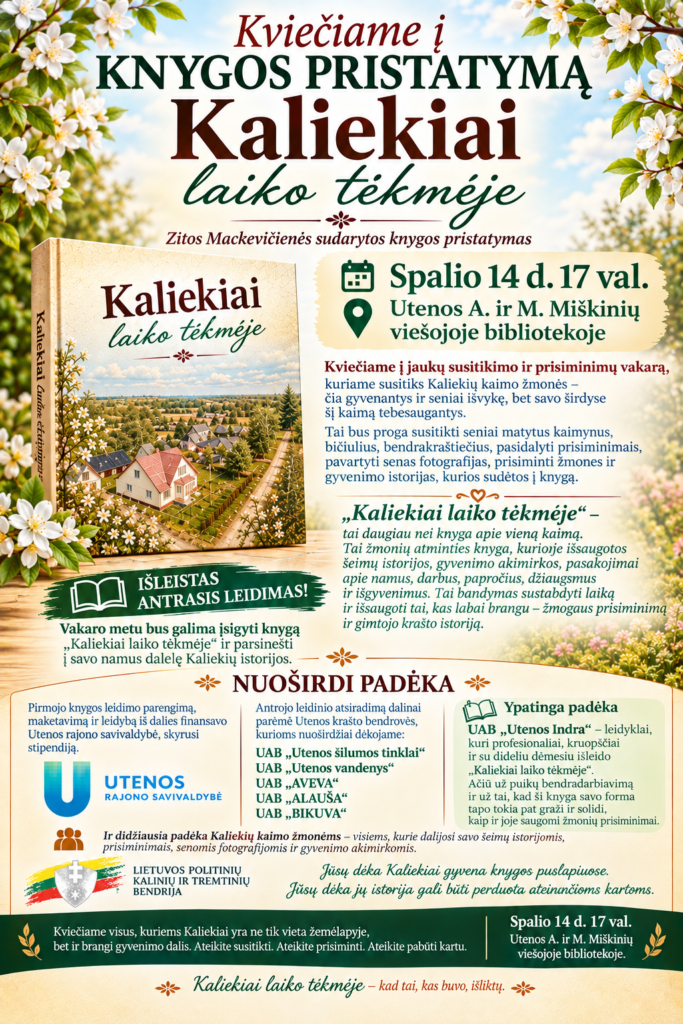 Zitos Mackevičienės sudarytos knygos „Kaliekiai laiko tėkmėje“ pristatymas