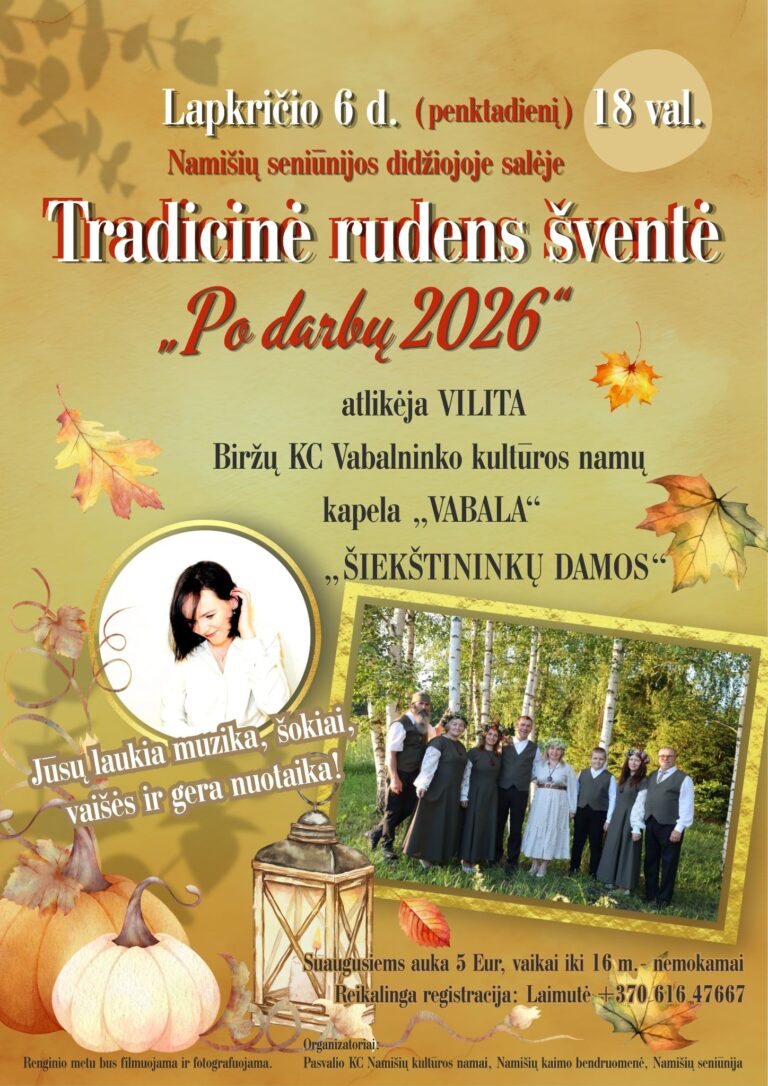 „Po darbų 2026“ renginys Namišiuose